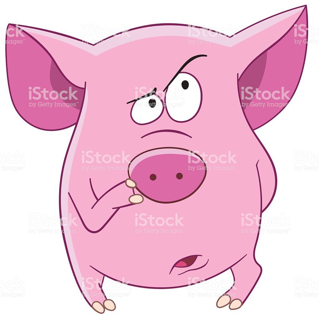 1024x1024 pink pig is thinking all things piggy pig illustration, pig - Pink Pig Drawing