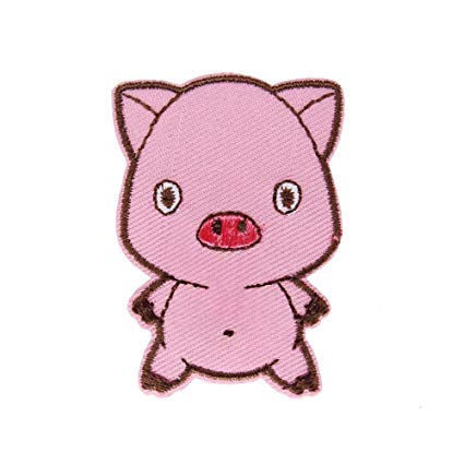 425x425 u sky sew or iron on patches - Pink Pig Drawing