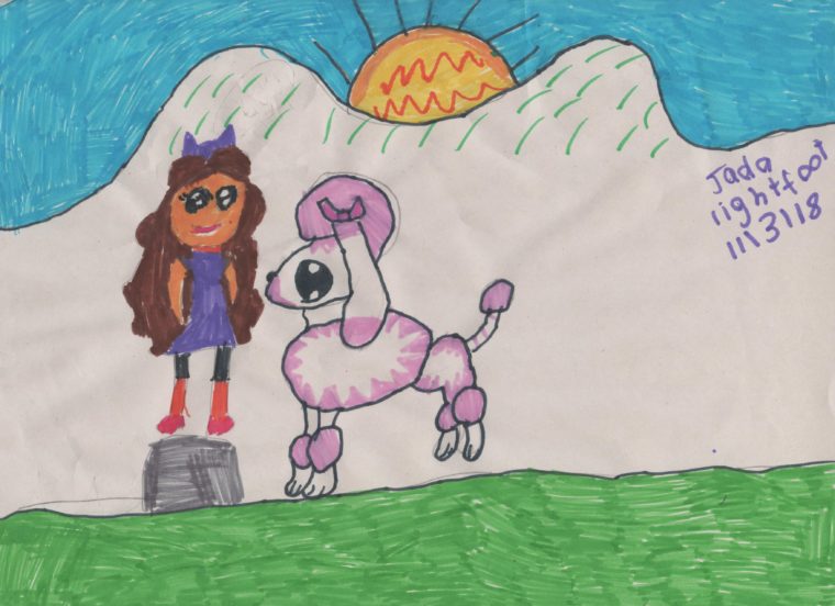 760x552 jada and her pink poodle - Pink Poodle Drawing