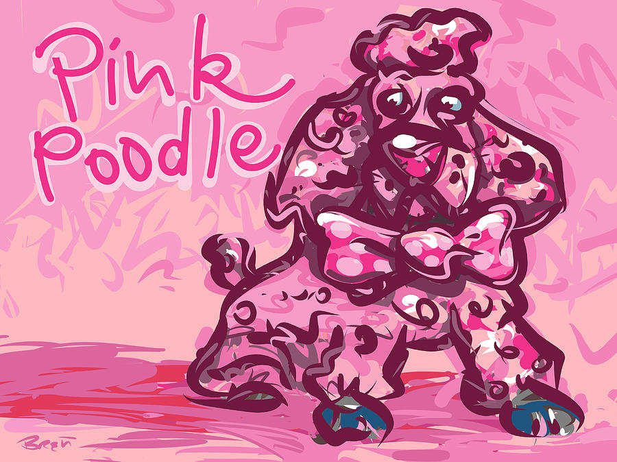 900x674 pink poodle drawing - Pink Poodle Drawing