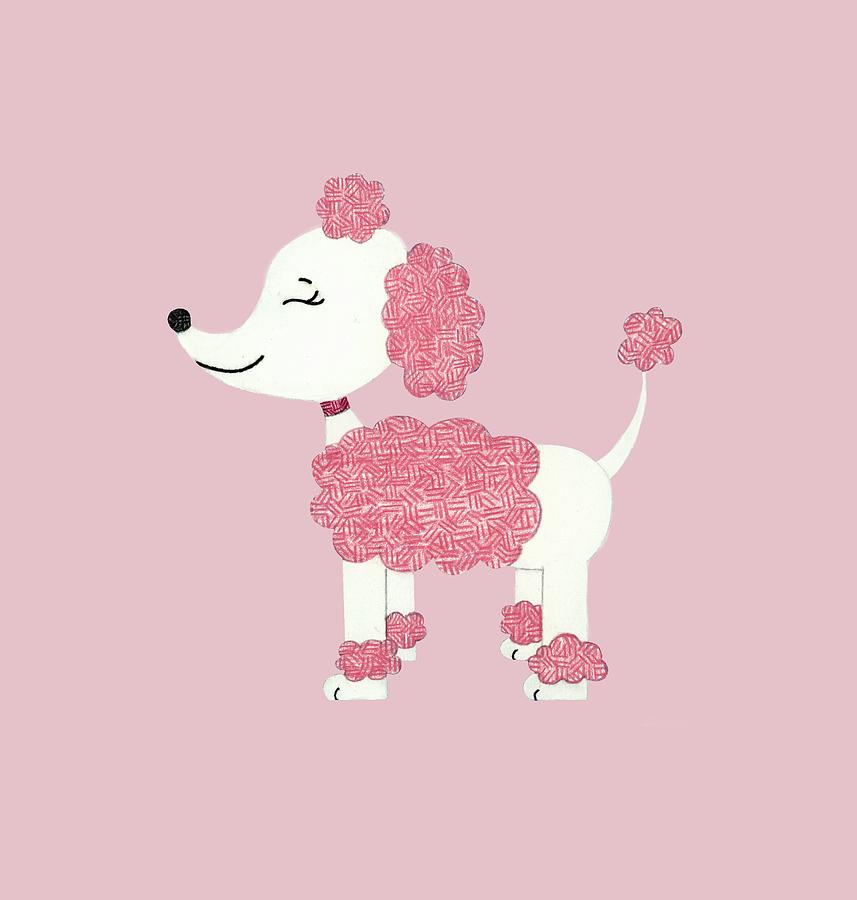 857x900 pink poodle drawing - Pink Poodle Drawing