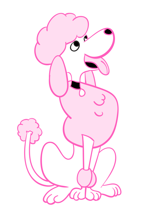 488x698 august - Pink Poodle Drawing