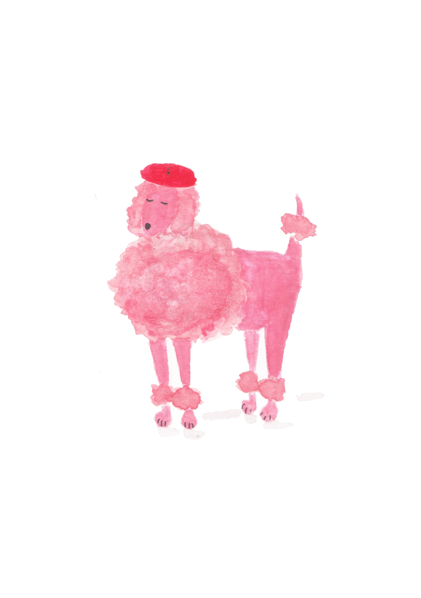 1748x2480 dog painting print pink poodle etsy - Pink Poodle Drawing