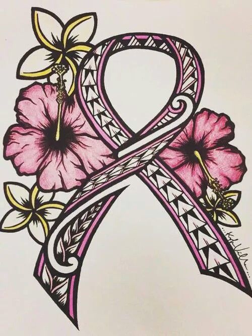 500x667 pink ribbon drawing tattoos - Pink Ribbon Drawing