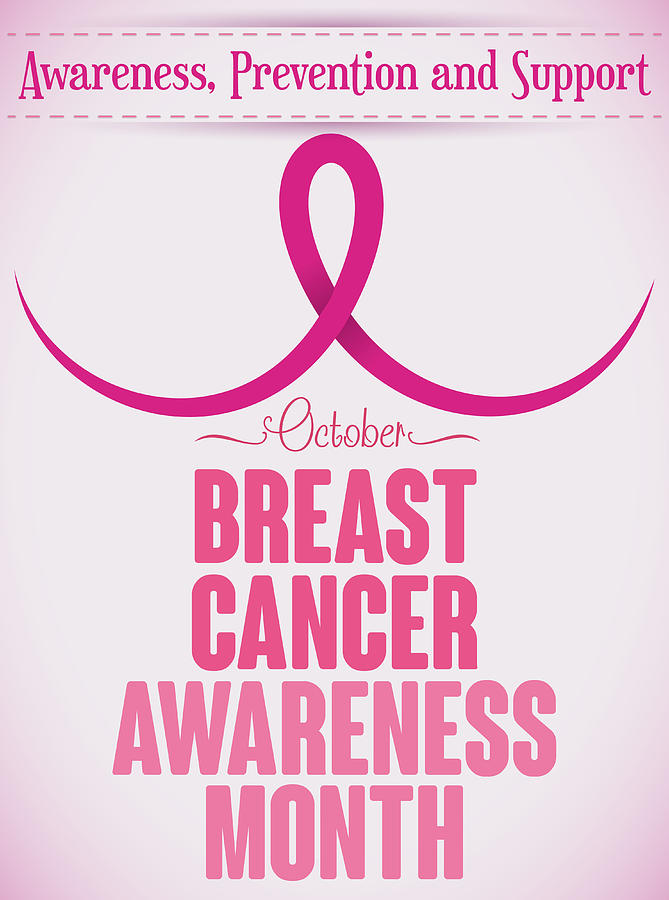 669x900 propaganda for breast cancer awareness month with pink ribbon - Pink Ribbon Drawing