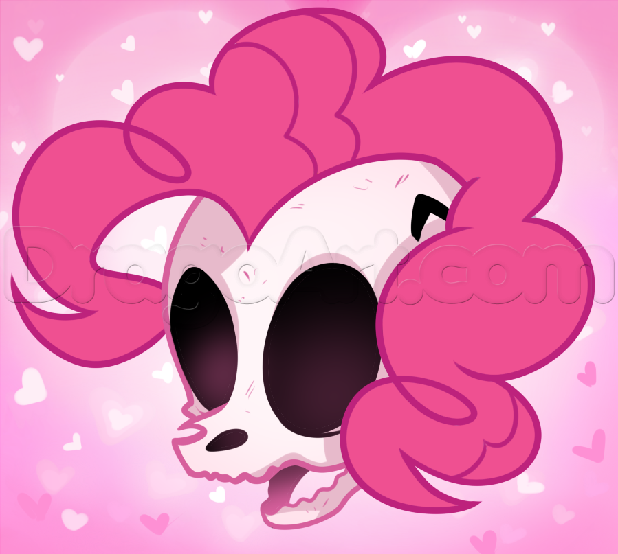 899x807 How To Draw Pinkie Pie Skull, Step - Pinkie Pie Drawing