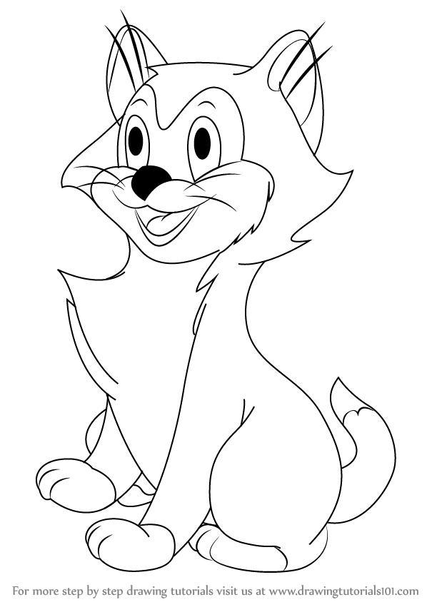 598x844 Learn How To Draw Figaro From Pinocchio - Pinocchio Drawing