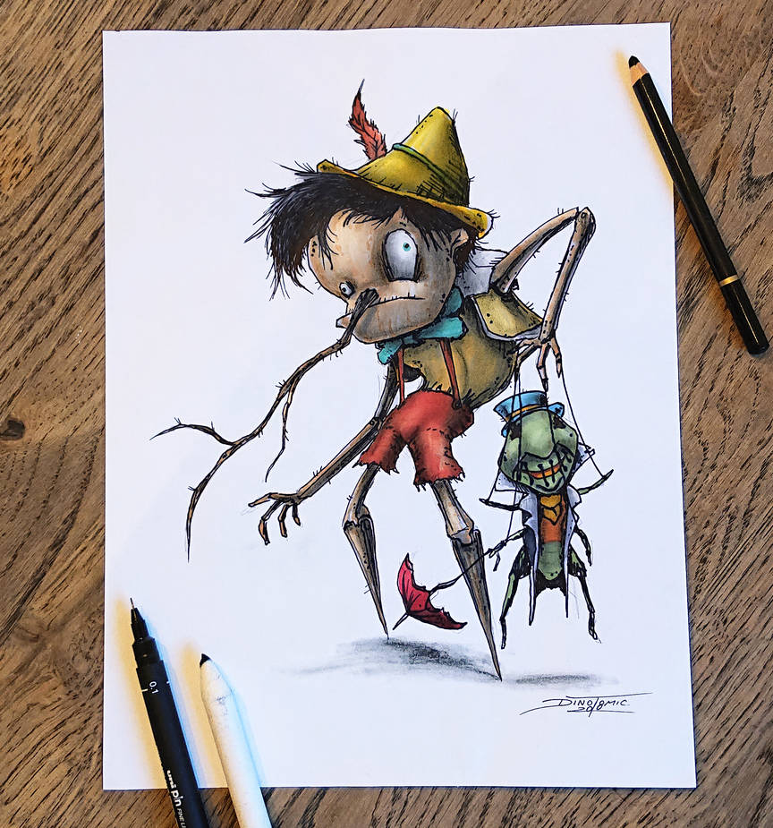 864x925 Creepyfied Pinocchio Drawing - Pinocchio Drawing