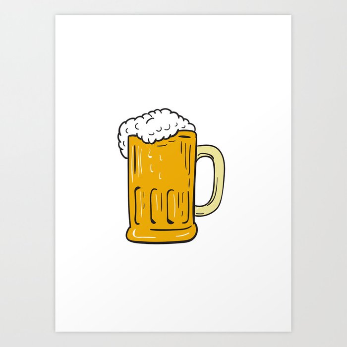 700x700 Beer Mug Drawing Art Print - Pint Drawing