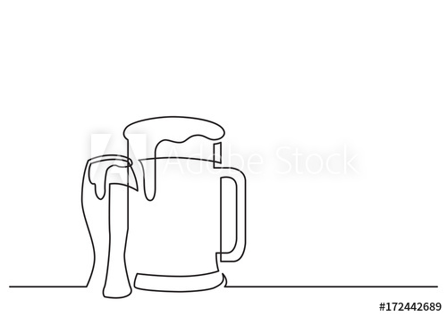 500x354 One Line Drawing Of Isolated Vector Object - Pint Drawing
