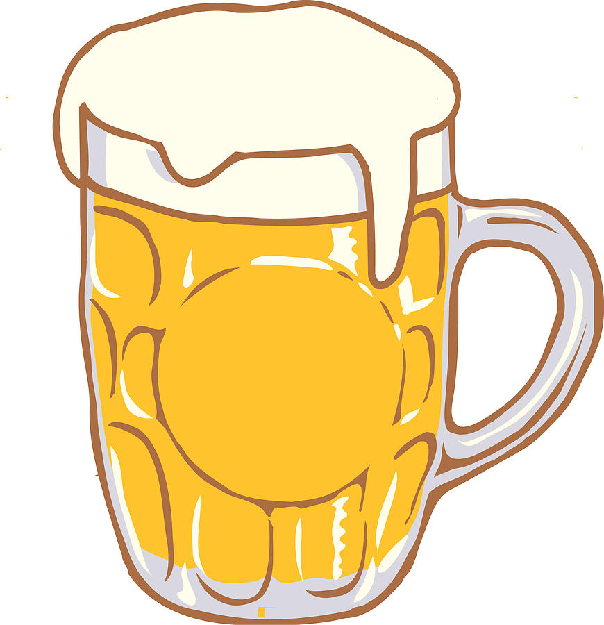 870x900 Beer Mug Pint Clipart Design Illustration Digital Art - Pint Of Beer Drawing
