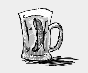 300x250 Kielbasa In A Pint Of Beer - Pint Of Beer Drawing