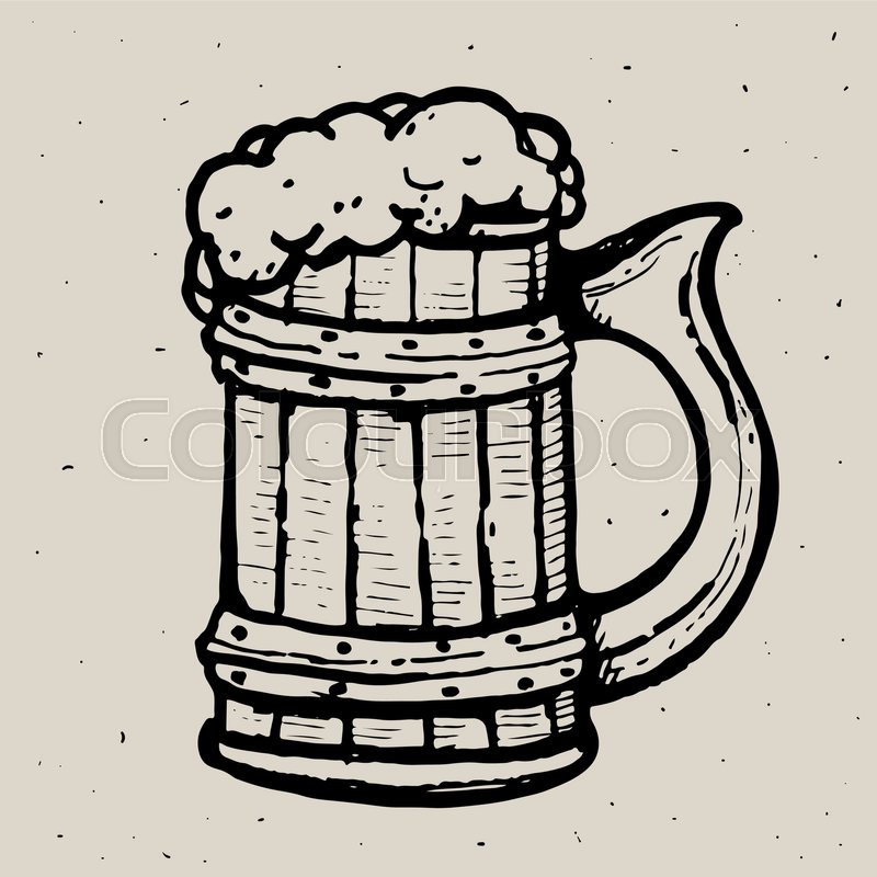 800x800 Retro Style Beer Mug Or Glass Stock Vector Colourbox - Pint Of Beer Drawing