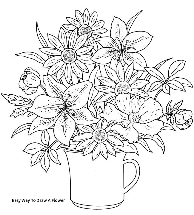 650x722 easy way to draw a flower best flower drawings images - Pinterest Flower Drawings