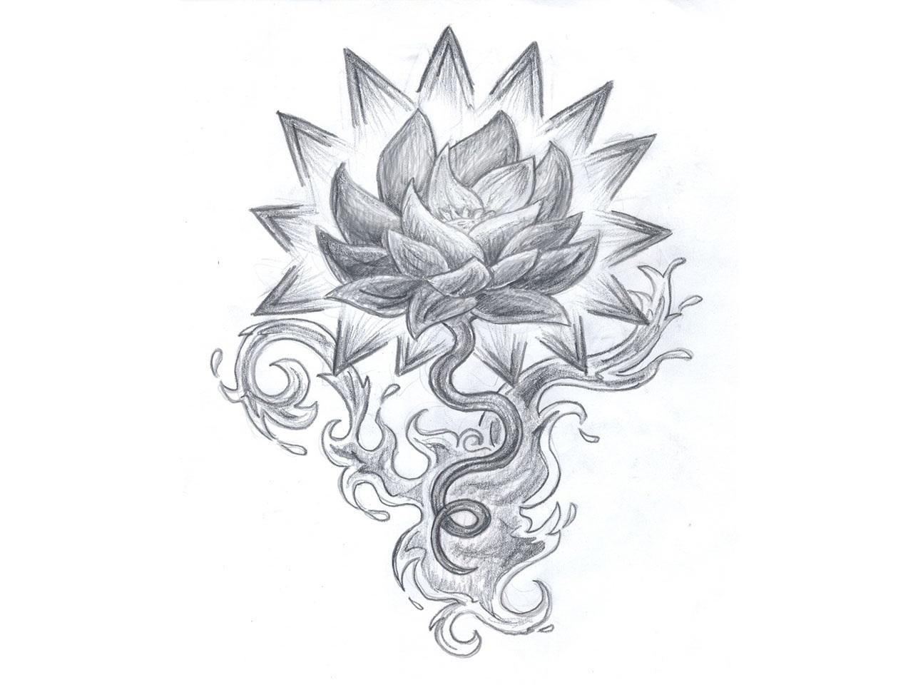 1280x960 lotus flower drawings for tattoos collection of free tattoo - Pinterest Flower Drawings