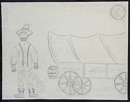 500x392 westwardho! gallery - Pioneer Wagon Drawing