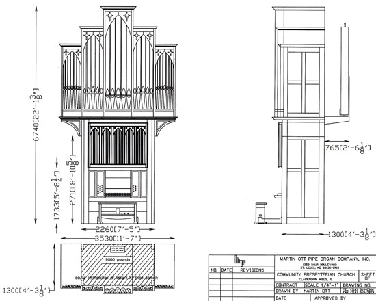 550x440 the martin ott pipe organ company opus - Pipe Organ Drawing