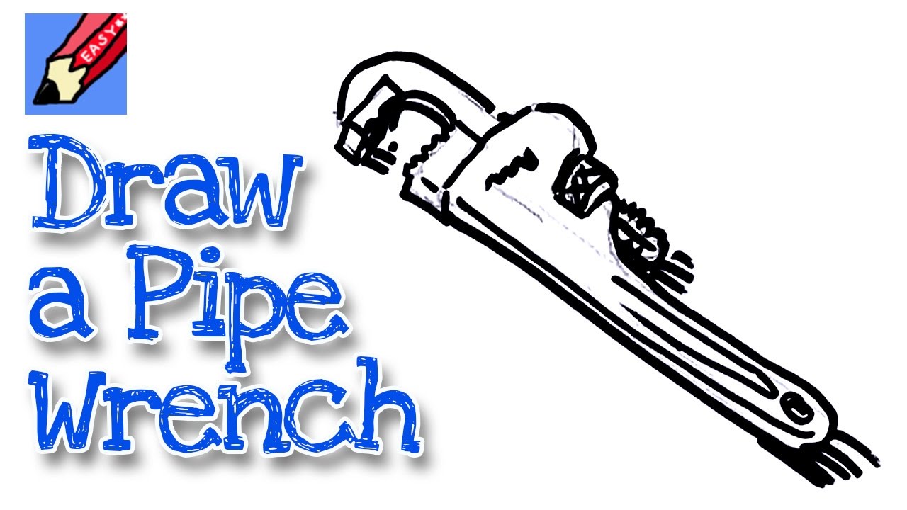 1280x720 How To Draw A Pipe Wrench Real Easy - Pipe Wrench Drawing