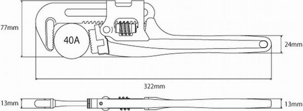 600x221 Kouguyanopro Rakuten Ichiba Pipe Wrench Armislim Wide Mm - Pipe Wrench Drawing