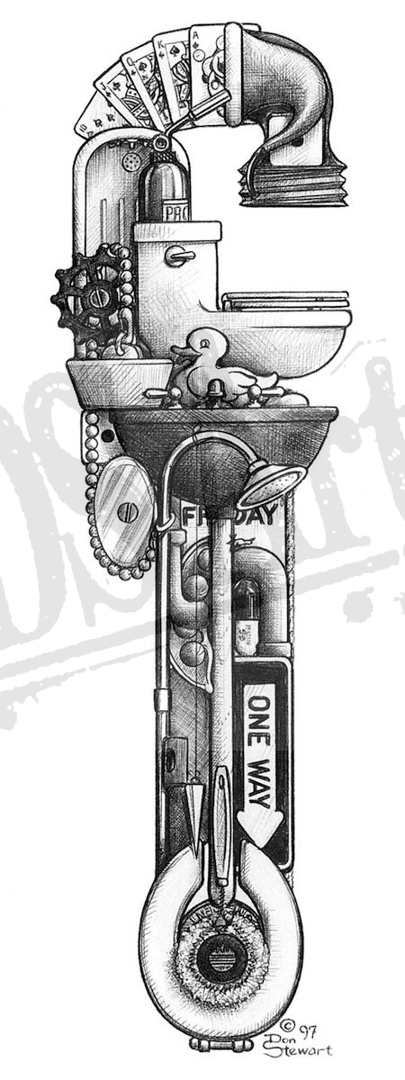 450x1200 Pipe Wrench Ds Art - Pipe Wrench Drawing