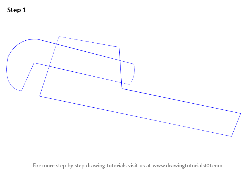 842x596 Step - Pipe Wrench Drawing