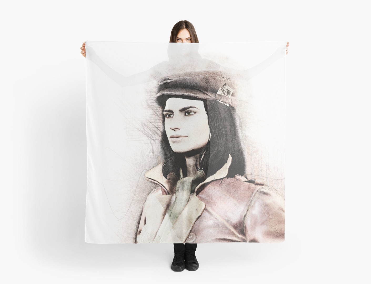 1411x1080 colored pencil piper drawing scarves - Piper Drawing