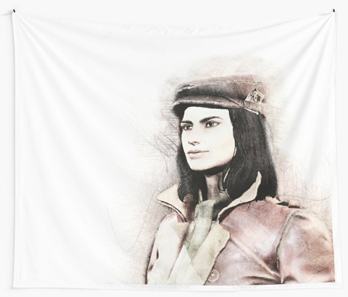 705x602 colored pencil piper drawing wall tapestries - Piper Drawing