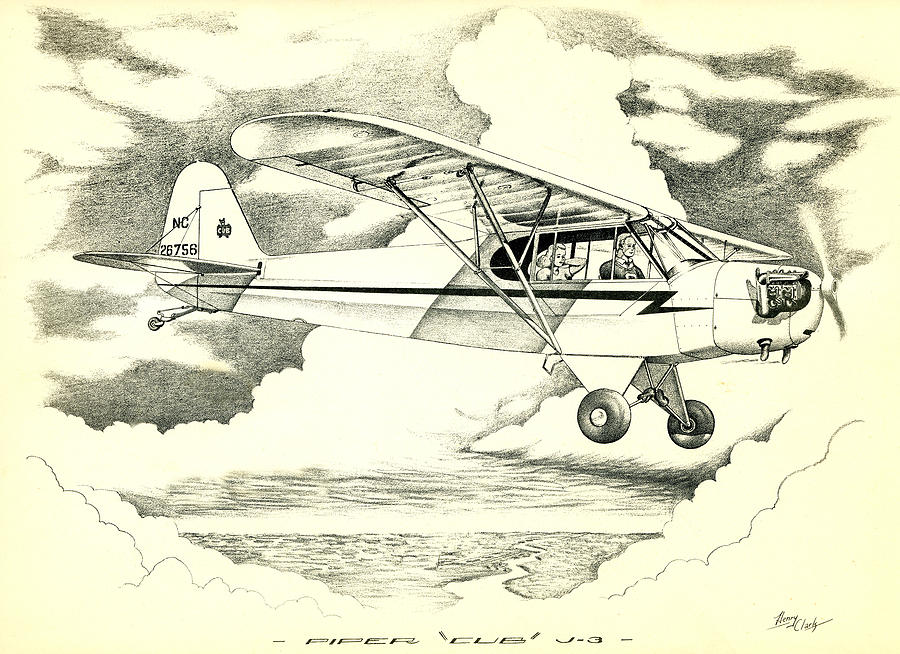 900x654 piper j cub drawing - Piper Drawing