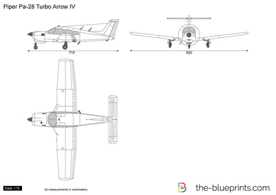 400x283 piper pa turbo arrow iv vector drawing - Piper Drawing