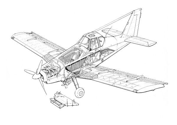 600x425 prints of piper pa pawnee brave cutaway drawing - Piper Drawing