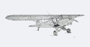 300x159 super cub asleep drawing - Piper Drawing