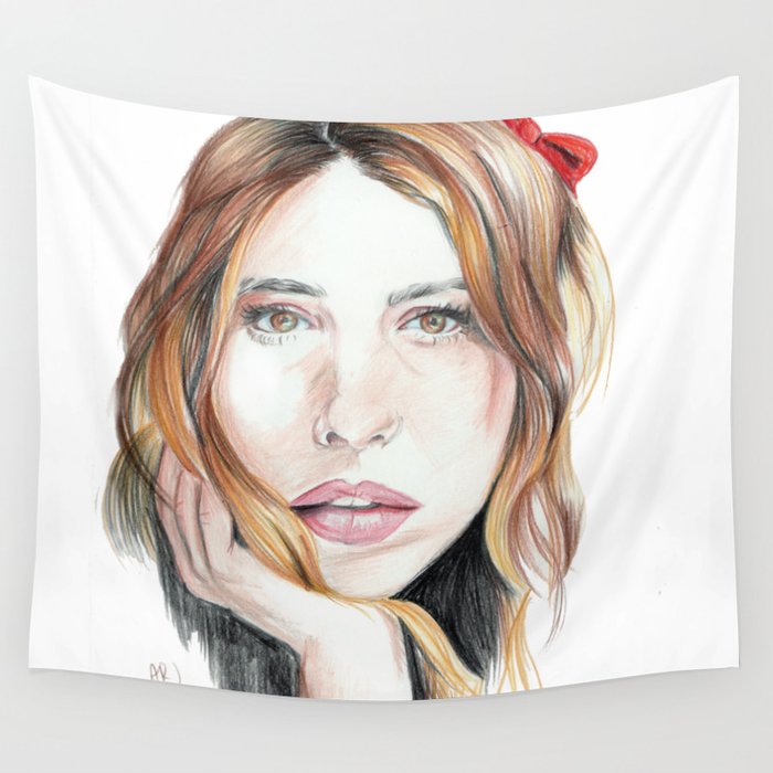 700x700 billie piper drawing wall tapestry - Piper Drawing