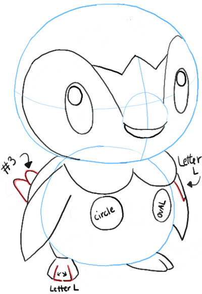 400x582 How To Draw Piplup From Pokemon How To Draw Dat - Piplup Drawing