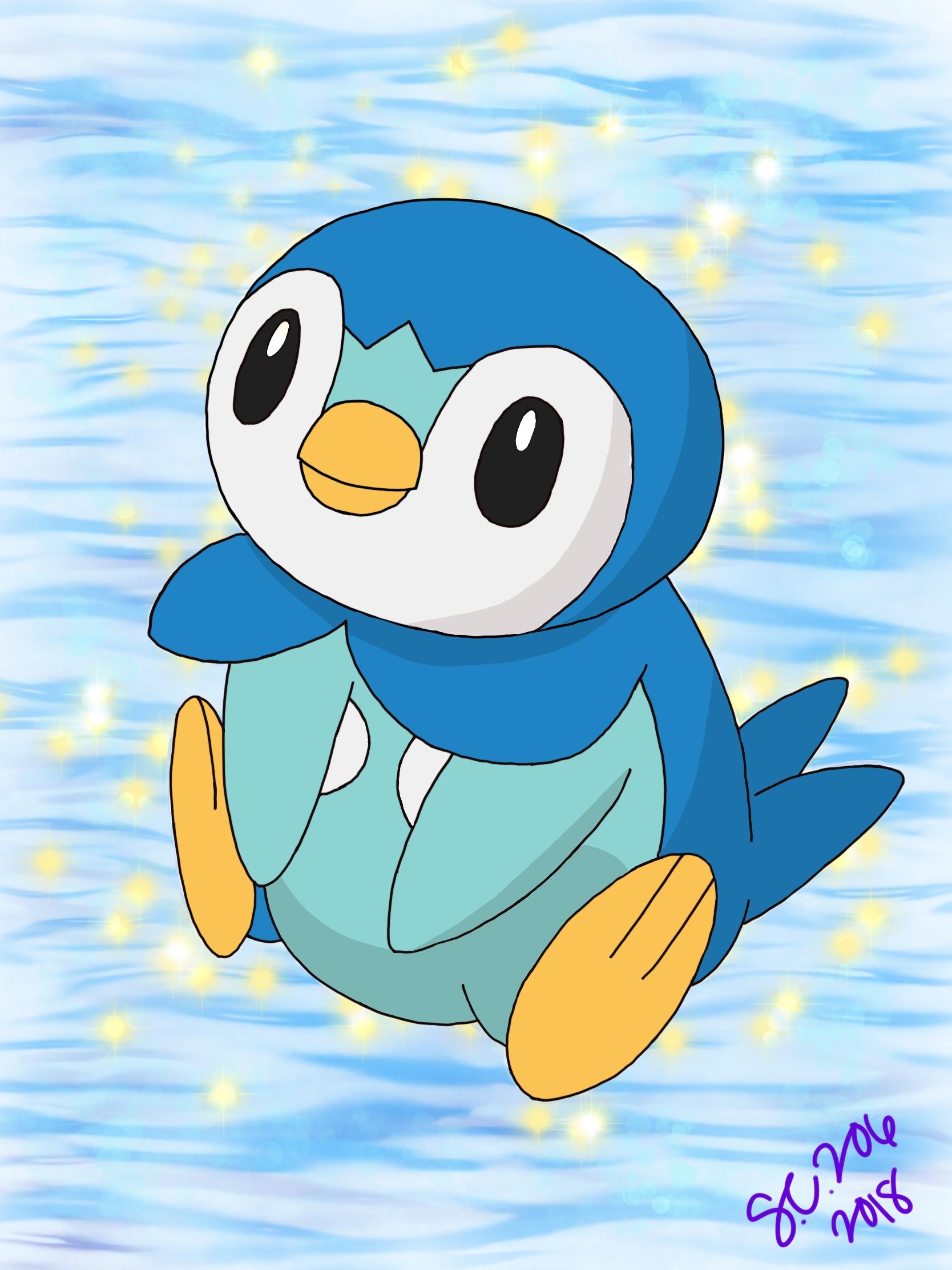1668x2224 My First Digital Drawing Of My Favorite Starter, Piplup! 