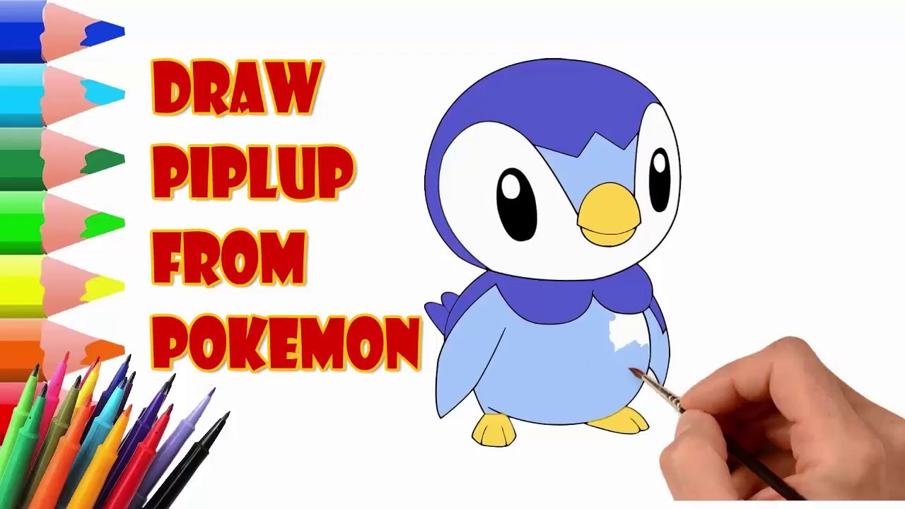 1280x720 pokemon draw, how to draw piplup from pokemon with easy step - Piplup Drawing
