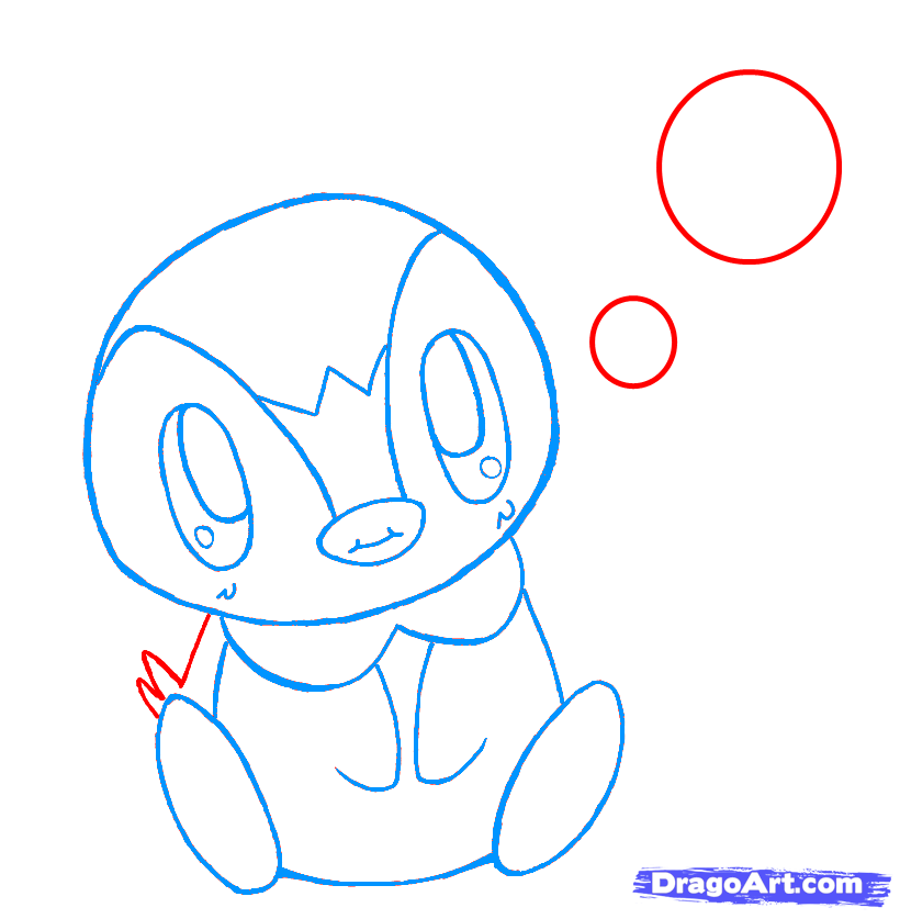 820x837 How To Draw Chibi Piplup, Step - Piplup Drawing