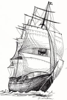 236x352 Pirate Ship - Pirate Boat Drawing