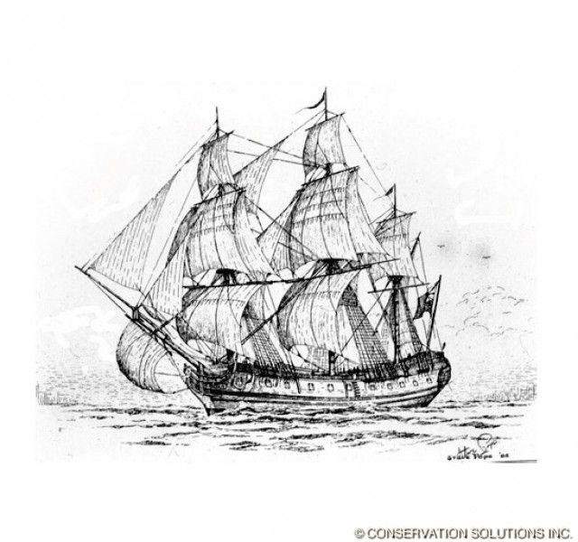 640x600 kraken drawing pirate ship for free download - Pirate Boat Drawing
