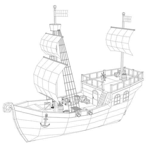 500x500 galleon drawing how to draw a sailing ship luxury pirate boat - Pirate Boat Drawing