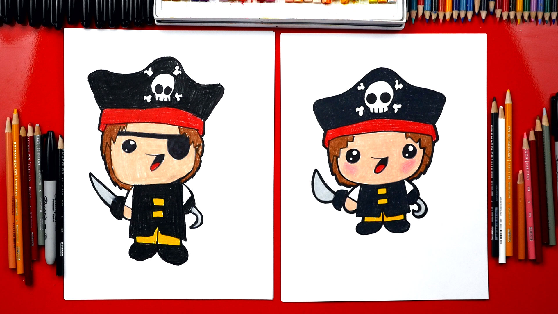 1920x1080 How To Draw A Cartoon Pirate - Pirate Cartoon Drawing