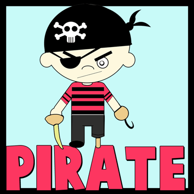 400x400 How To Draw Cartoon Pirates In Easy Steps Drawing Tutorial - Pirate Cartoon Drawing