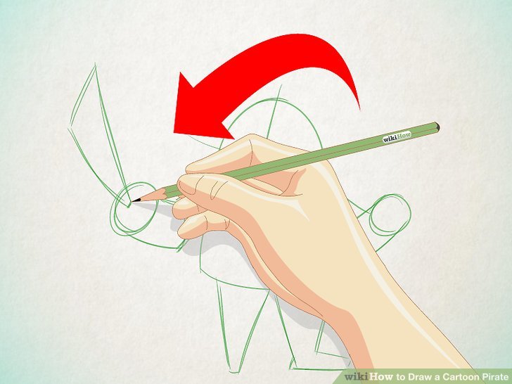 728x546 How To Draw A Cartoon Pirate Steps - Pirate Cartoon Drawing