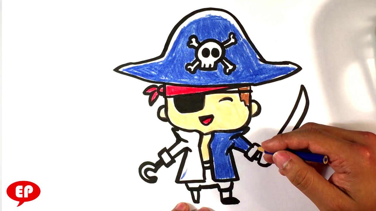 1280x720 How To Draw A Pirate - Pirate Cartoon Drawing