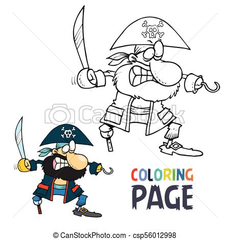 450x470 Pirate Cartoon Coloring Page - Pirate Cartoon Drawing