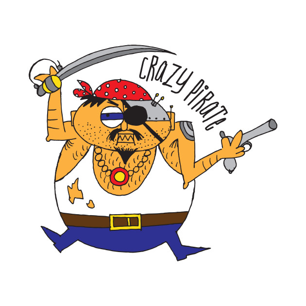 630x630 Crazy Pirate, Cartoon Drawing, Illustration - Pirate Cartoon Drawing