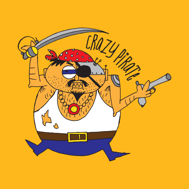 630x630 Crazy Pirate, Cartoon Drawing, Illustration - Pirate Cartoon Drawing