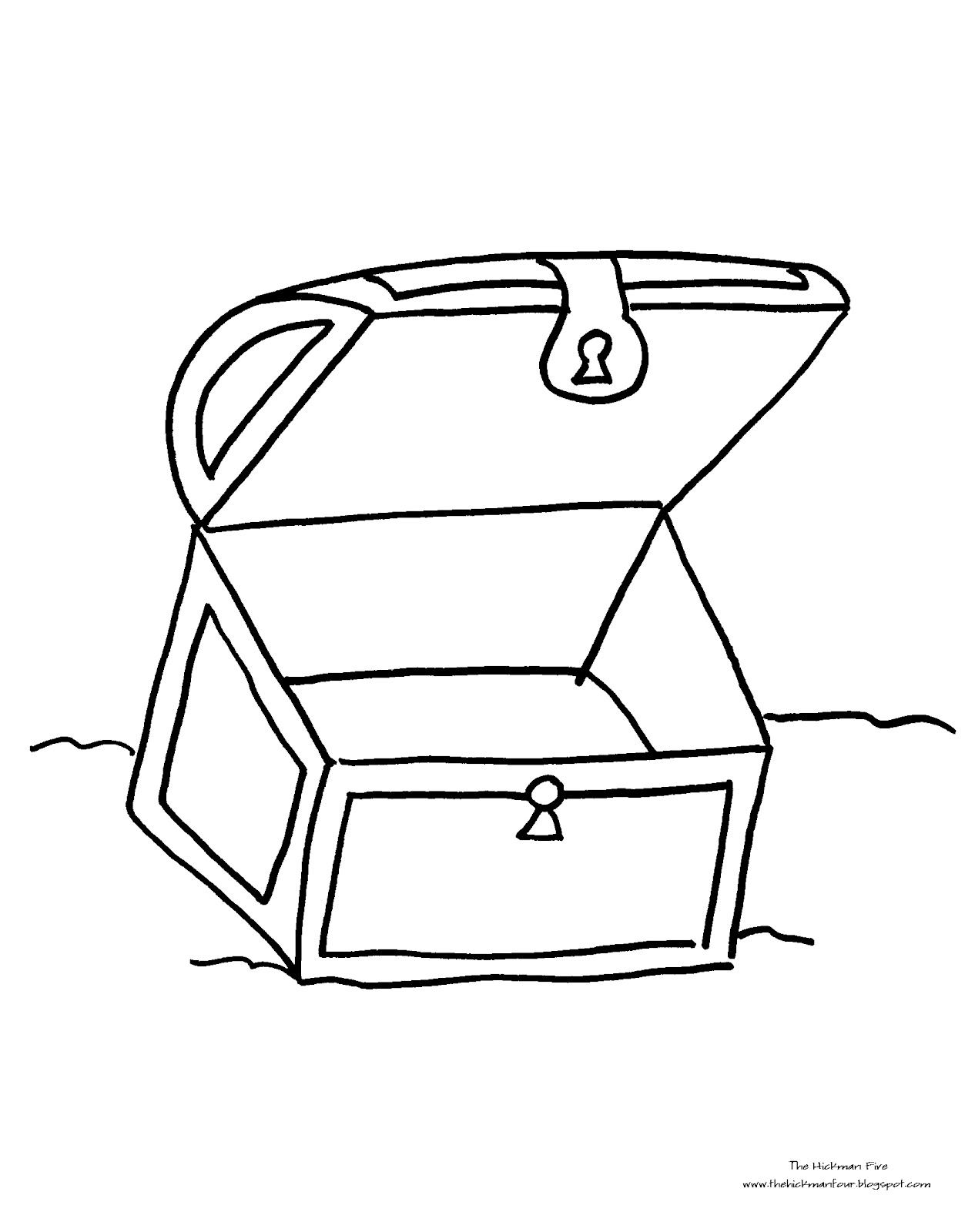 1266x1600 Empty Pirate Treasure Chest Coloring Page - Pirate Chest Drawing