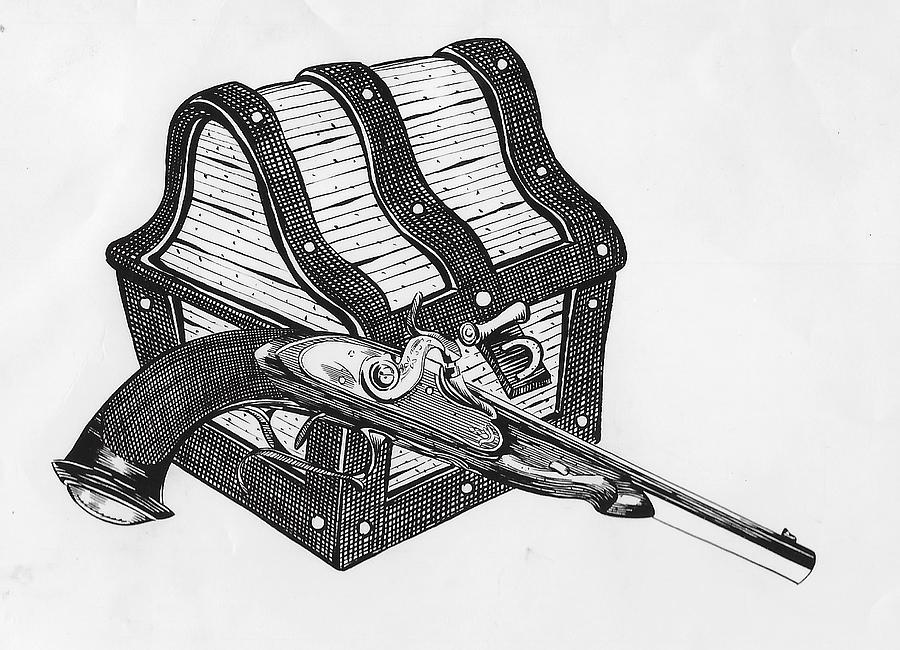 900x650 Pirate Chest Drawing - Pirate Chest Drawing