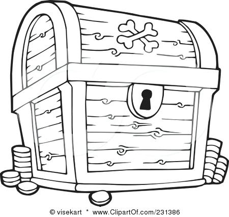 450x427 Treasure Chest Coloring Pages A Simple Drawing Of Locked - Pirate Chest Drawing