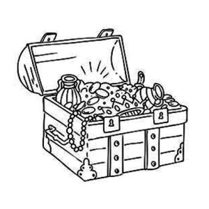 300x300 Treasure Coloring Pages Drawing Of Pirate Chest In Tropical Island - Pirate Chest Drawing
